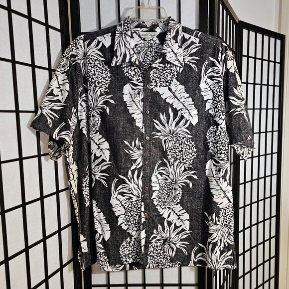 Black White Pineapple Vintage Hawaiian Aloha Days Inside Out Style (AS115) - Picture 1 of 5